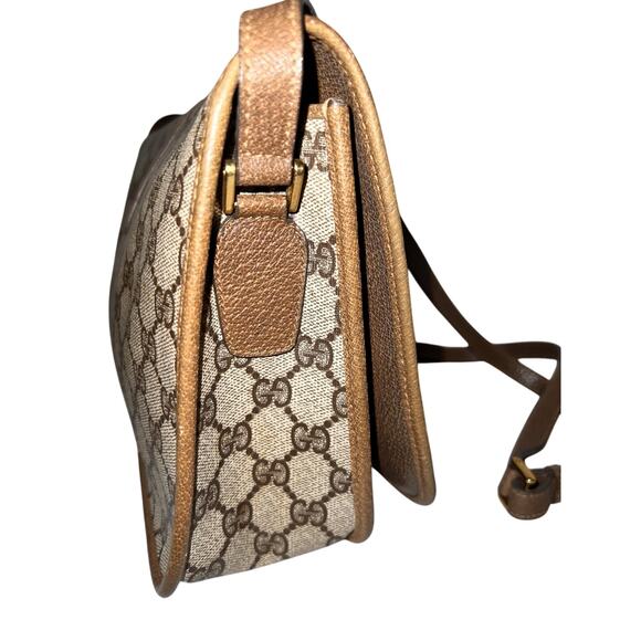 Gucci Vintage Brown GG Web Ophidia Supreme Classic Flap Crossbody Shoulder Bag - Picture 10 of 16